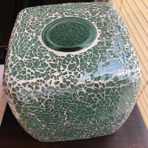 Mosaic Glass Tissue Holder Cover Box (Turquoise)